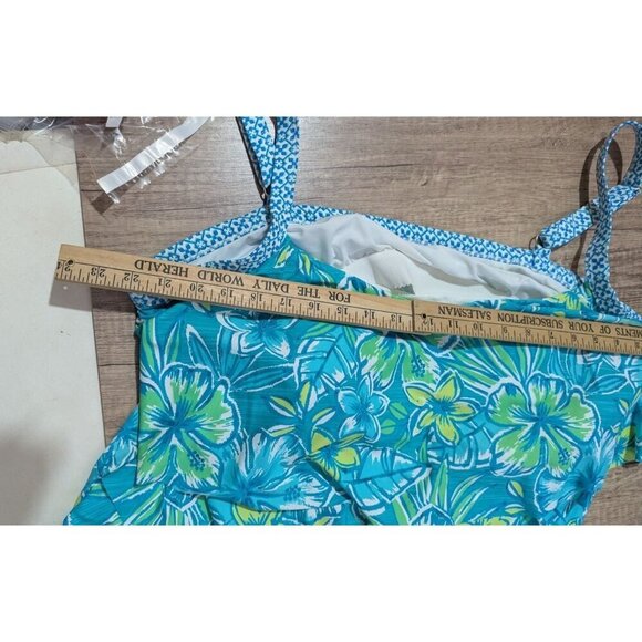 Beach House Woman 22W Tropical Floral Tankini Top Multicolor  Swimwear NWT - Picture 5 of 8
